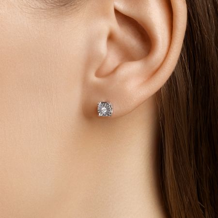 Серьги-пусеты с бриллиантами 0.03 карат из белого золота 142944