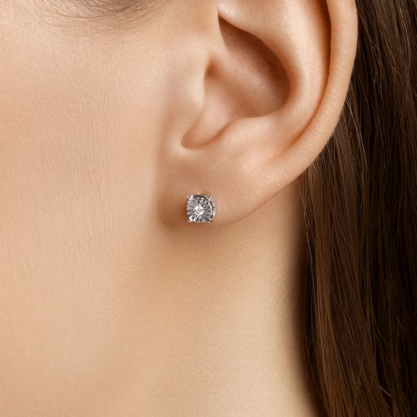 Серьги-пусеты с бриллиантами 0.03 карат из белого золота 142944