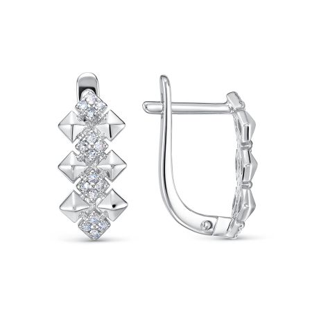 Серьги с 32 бриллиантами 0.16 карат из белого золота 138891