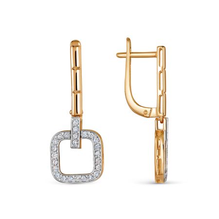 Серьги с 50 бриллиантами 0.35 карат из красного золота 138855