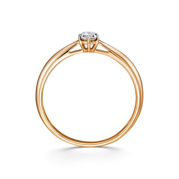 Кольцо с бриллиантом 0.055 карат из красного золота 116125