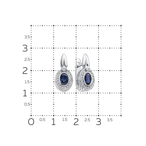 Серьги с сапфирами и 34 бриллиантами из белого золота 74780