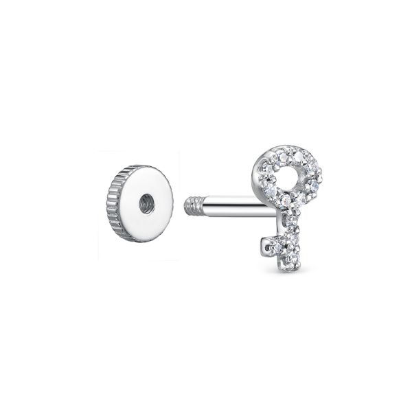 Пирсинг с 12 бриллиантами 0.036 карат из белого золота 142940