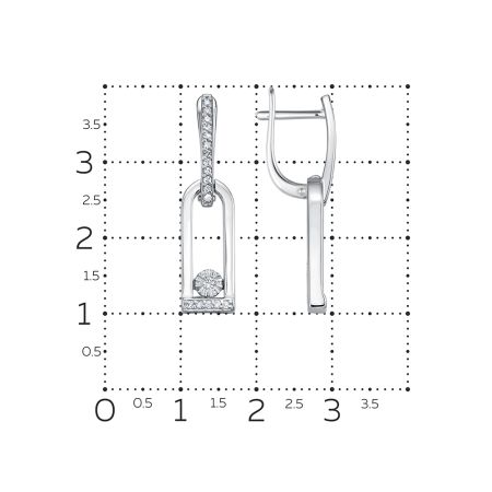 Серьги с 48 бриллиантами из белого золота 140773