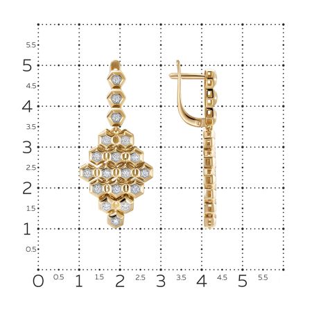 Серьги с 36 бриллиантами 0.504 карат из красного золота 122844