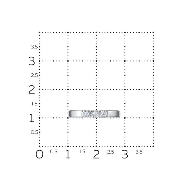 Кольцо с 3 бриллиантами 0.096 карат из белого золота 132803