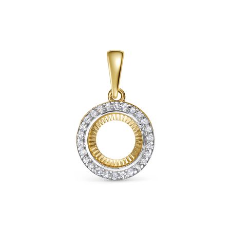 Подвеска с 26 бриллиантами 0.13 карат из лимонного золота 136937