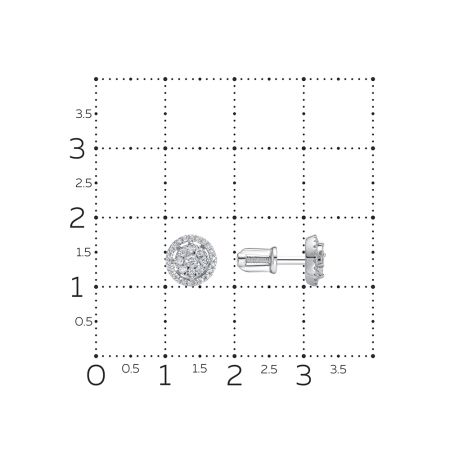Серьги-пусеты с 62 бриллиантами из белого золота 131615