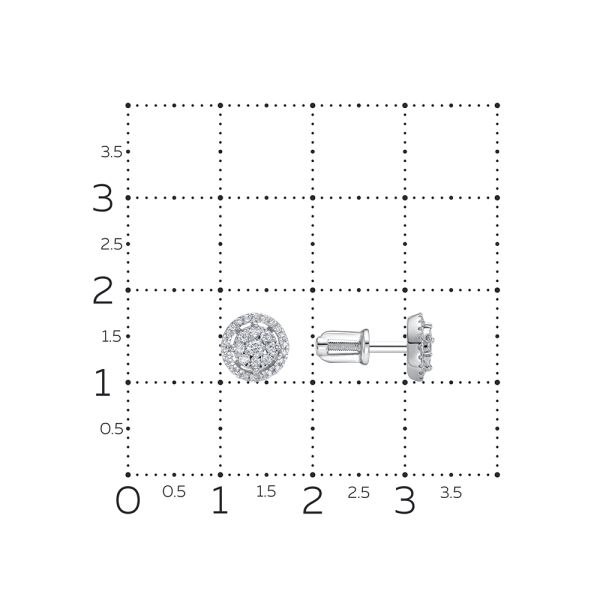 Серьги-пусеты с 62 бриллиантами из белого золота 131615
