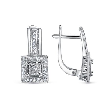 Серьги с 62 бриллиантами из белого золота 145225