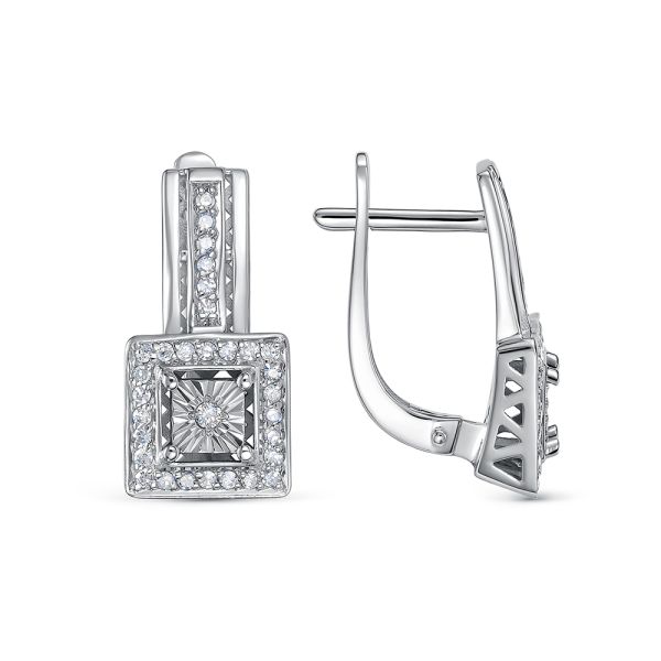Серьги с 62 бриллиантами из белого золота 145225
