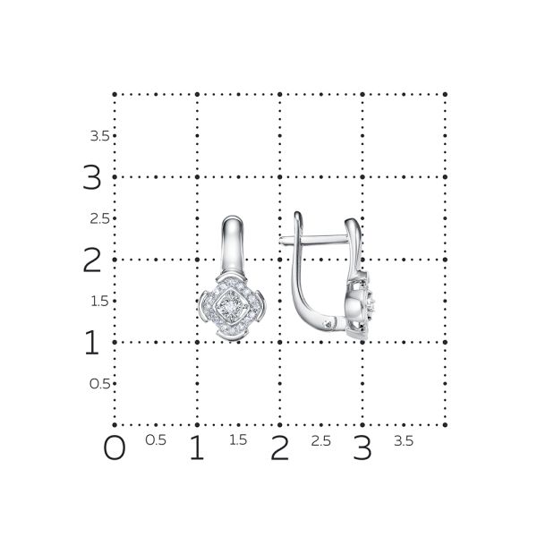 Серьги с 34 бриллиантами из белого золота 134426