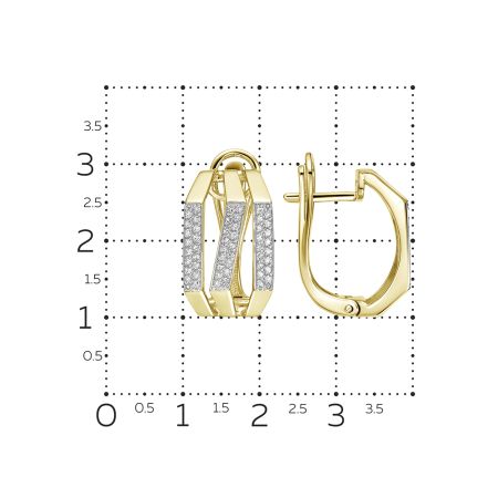 Серьги с 104 бриллиантами 0.416 карат из лимонного золота 140774
