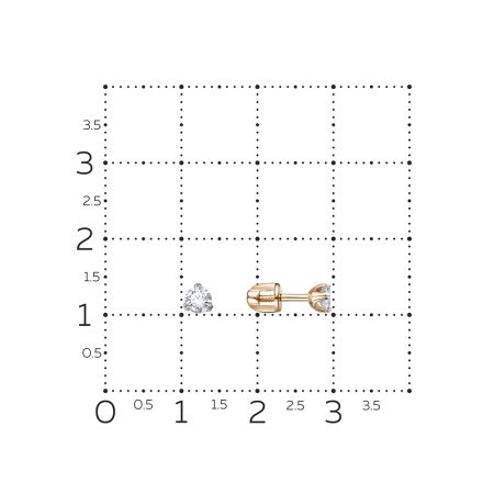 Серьги-пусеты с бриллиантами 0.36 карат из красного золота 95918