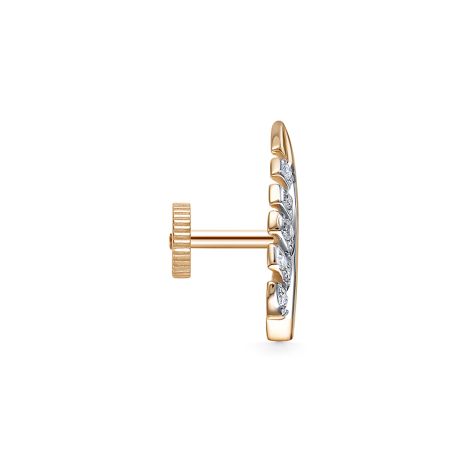 Пирсинг с 16 бриллиантами 0.08 карат из красного золота 141507