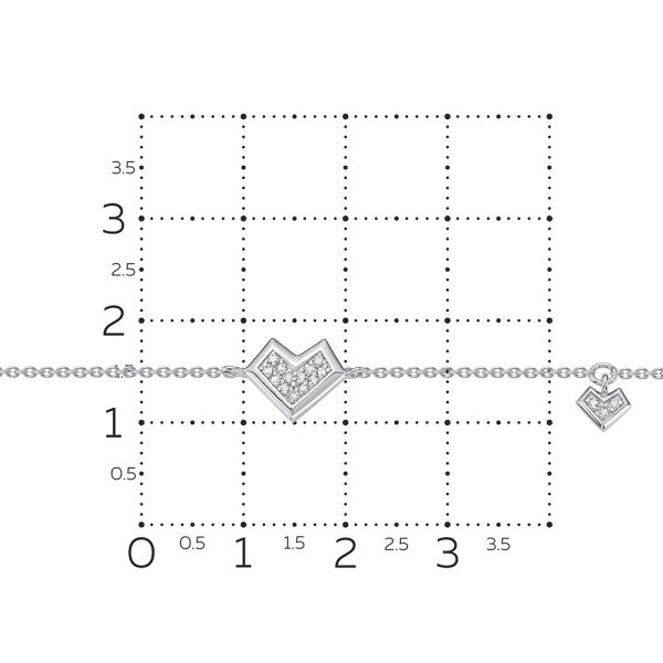 Браслет с 16 бриллиантами 0.08 карат из белого золота 120170