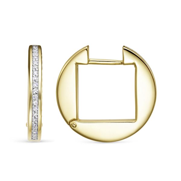 Серьги с 40 бриллиантами 0.2 карат из лимонного золота 142797