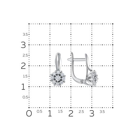 Серьги с 18 бриллиантами из белого золота 123755