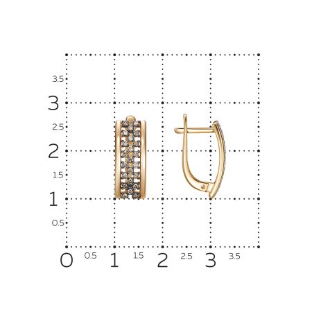 Серьги с 46 коньячными бриллиантами из красного золота 141361