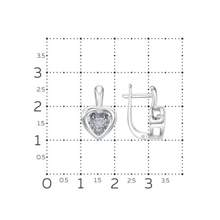 Серьги с 14 бриллиантами из белого золота 134404