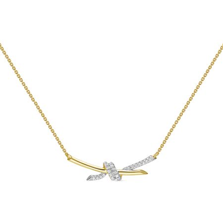 Колье с 25 бриллиантами 0.125 карат из лимонного золота 139149