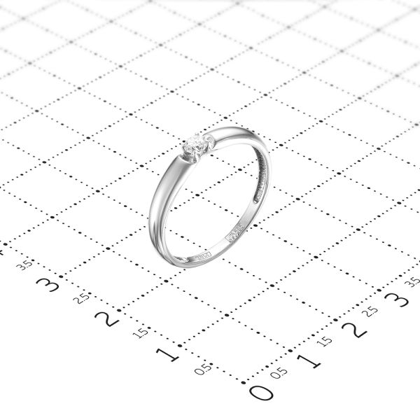 Кольцо с бриллиантом 0.109 карат из белого золота 54983