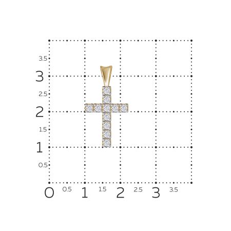 Декоративный крест с 11 бриллиантами 0.353 карат из красного золота 123951