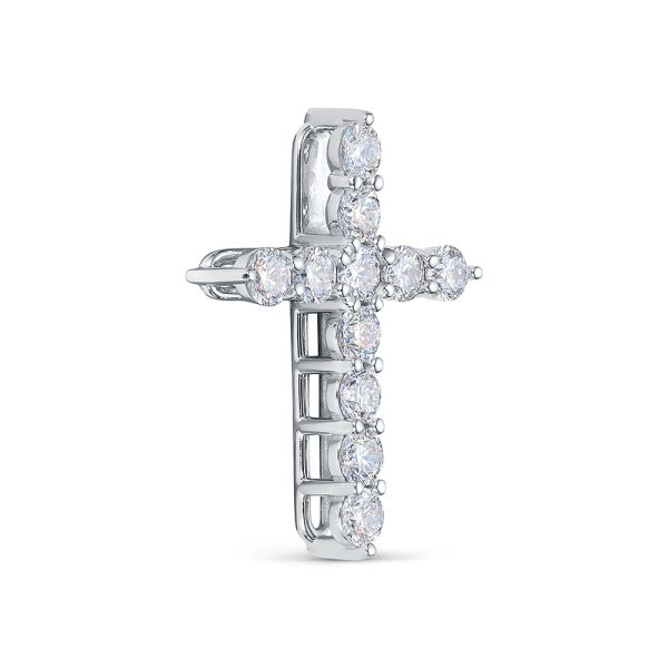 Декоративный крест с 11 бриллиантами 3.08 карат из белого золота 115319