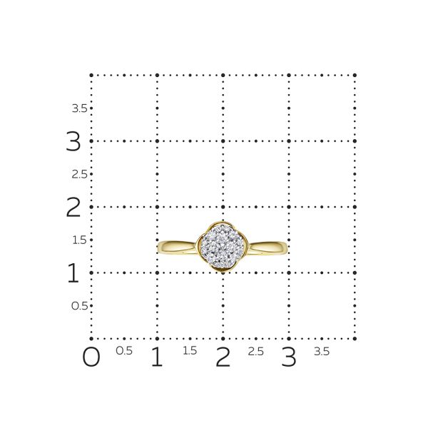 Кольцо с 16 бриллиантами из лимонного золота 127899