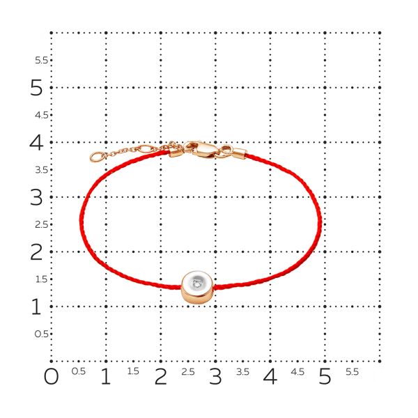 Браслет с бриллиантом 0.007 карат из красного золота 54348