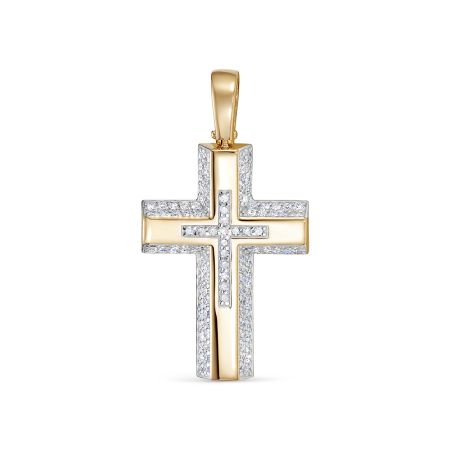 Декоративный крест с 120 бриллиантами 0.6 карат из красного золота 118219