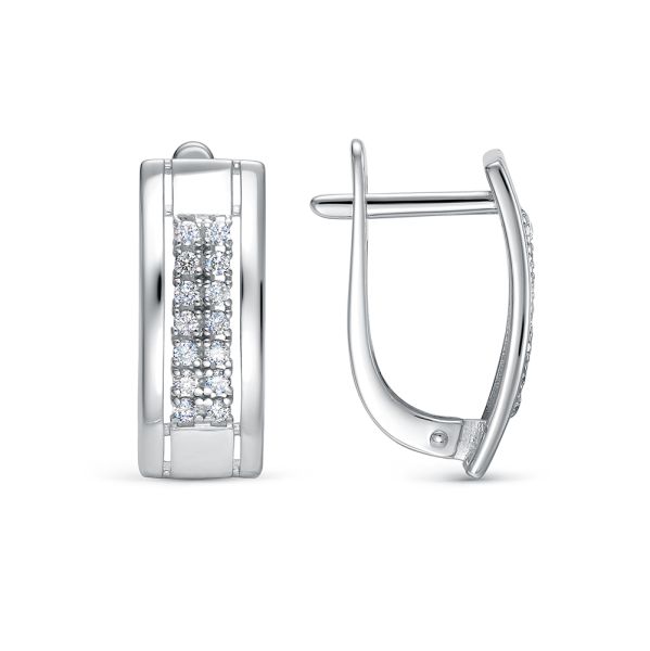 Серьги с 28 бриллиантами 0.196 карат из белого золота 141489