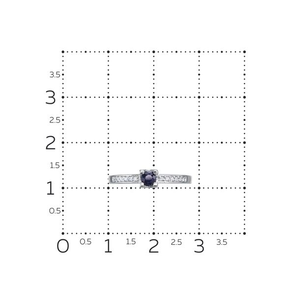 Кольцо с сапфиром и 12 бриллиантами из белого золота 142215