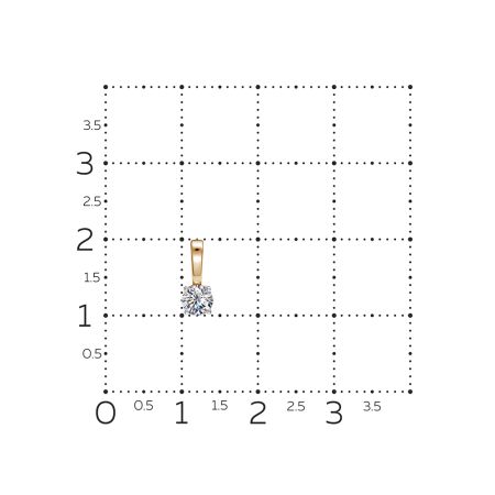 Подвеска с бриллиантом 0.28 карат из красного золота 142883