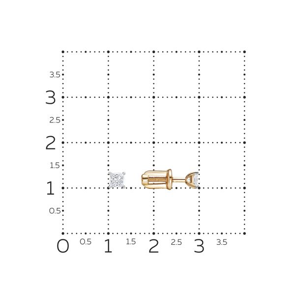 Серьги-пусеты с бриллиантами 0.31 карат из красного золота 122890