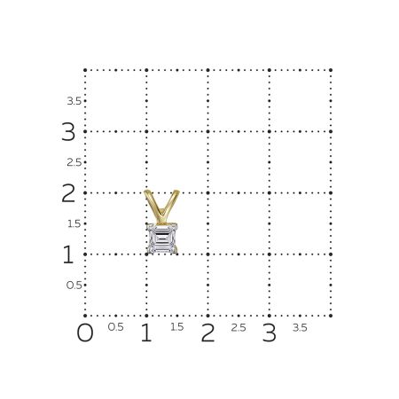 Подвеска с бриллиантом 0.49 карат из лимонного золота 125114