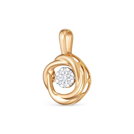 Подвеска с 9 бриллиантами из красного золота 126385