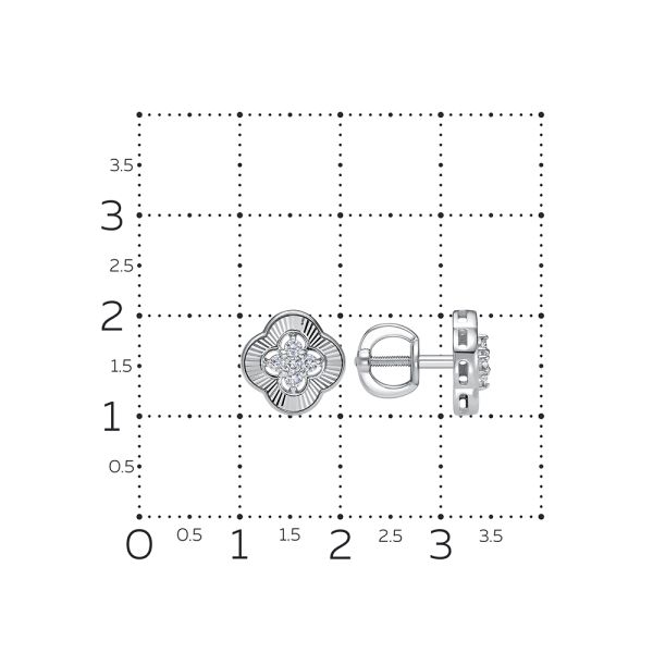 Серьги-пусеты с 10 бриллиантами 0.24 карат из белого золота 137384
