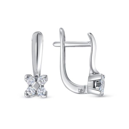 Серьги с 8 бриллиантами 0.257 карат из белого золота 123762