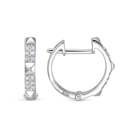 Серьги с 24 бриллиантами 0.12 карат из белого золота 138897