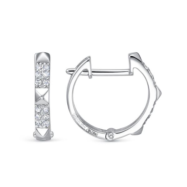 Серьги с 24 бриллиантами 0.12 карат из белого золота 138897