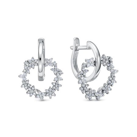 Серьги с 112 бриллиантами из белого золота 138883