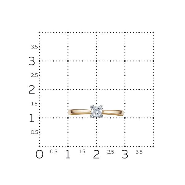 Кольцо с бриллиантом 0.205 карат из красного золота 118279