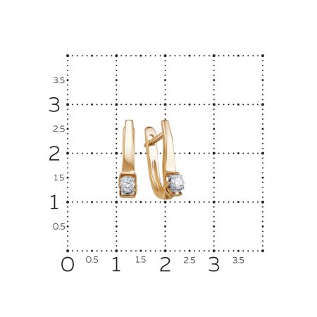 Серьги с бриллиантами 0.19 карат из красного золота 82249