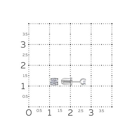 Серьги-пусеты с бриллиантами 0.16 карат из белого золота 146465