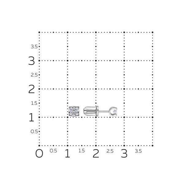 Серьги-пусеты с бриллиантами 0.16 карат из белого золота 146465