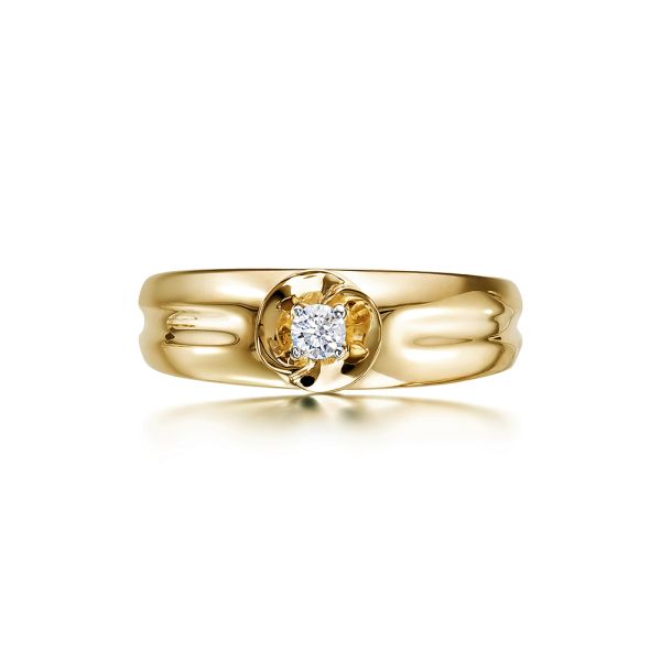 Кольцо с бриллиантом 0.1 карат из лимонного золота 99274