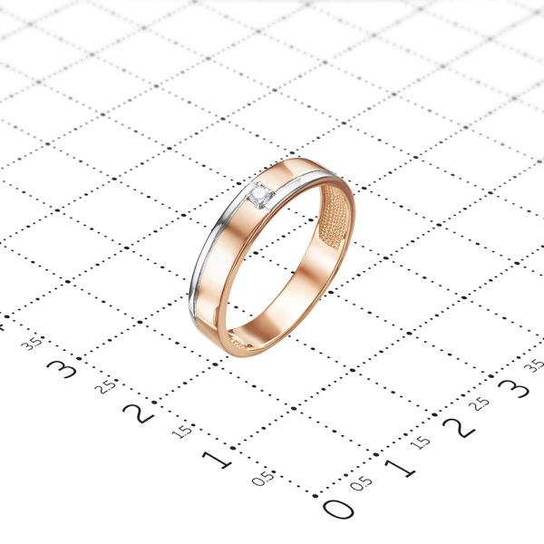 Кольцо с бриллиантом 0.03 карат из красного золота 67923