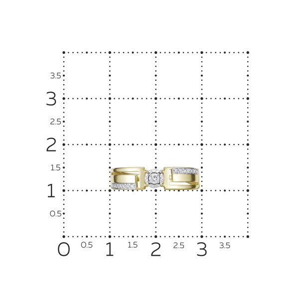 Кольцо с 15 бриллиантами из лимонного золота 117627