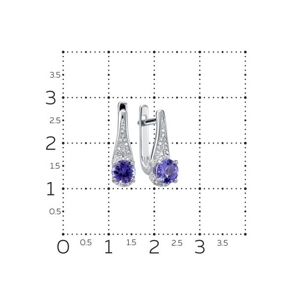 Серьги с танзанитами и 58 бриллиантами из белого золота 92055